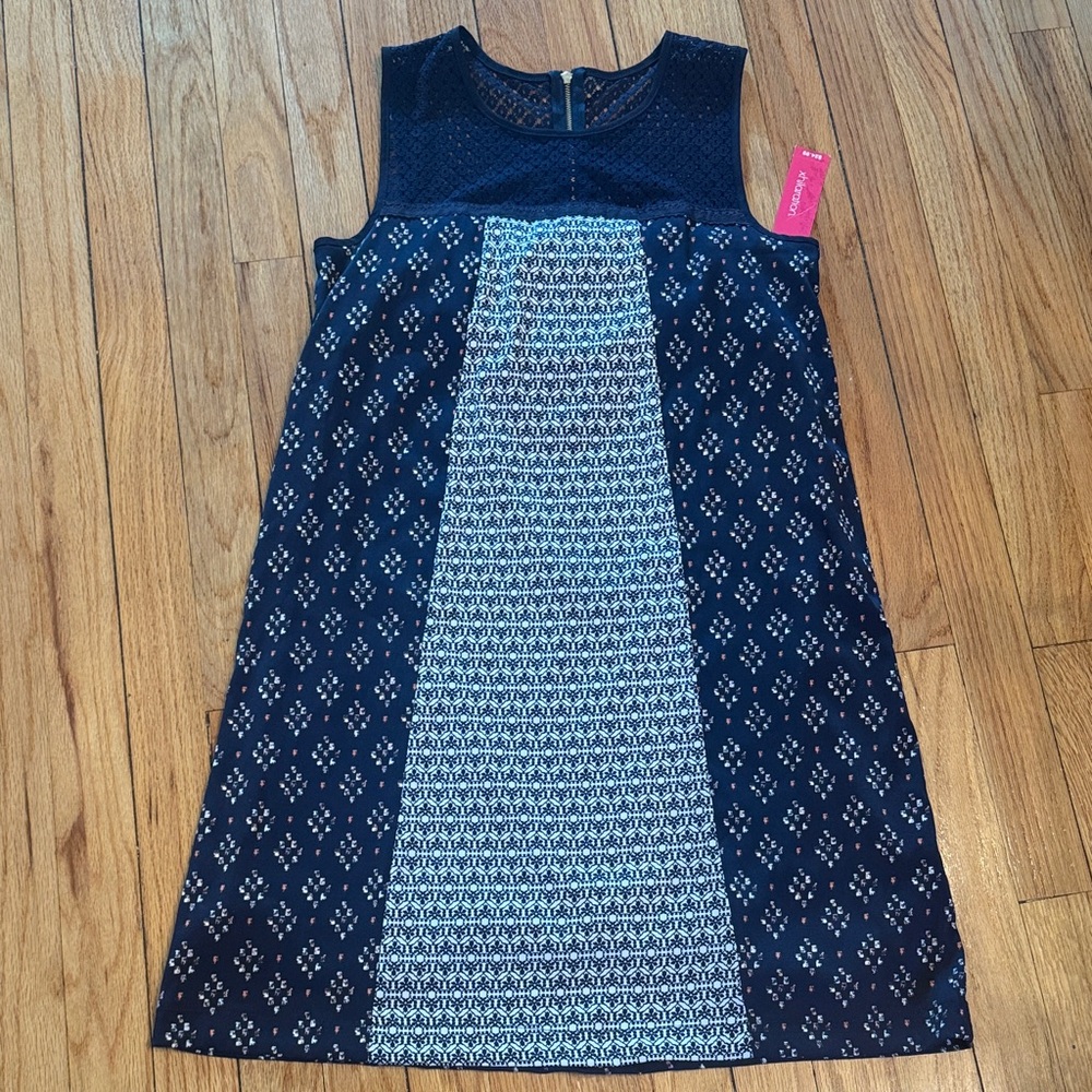 Xhilaration Dress Women’s Navy and White Patterned Mini Dress M